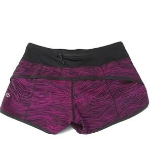 Lululemon Speed Short (2 1/2") Life Lines Polar Pink Black / Black Size 6